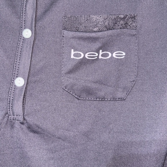 BEBE Pajama Set Pants Elastic Waist Lace Panel rim Down the Legs Size L - Picture 3 of 16